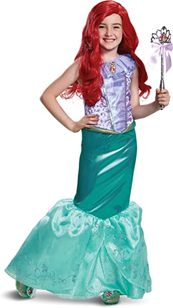 Ariel Dress Disney Princess Deluxe Toddler Costume Medium 7-8 by HalloweenStore.com