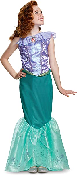 Ariel Dress Disney Princess Deluxe Toddler Costume Medium 7-8 by HalloweenStore.com