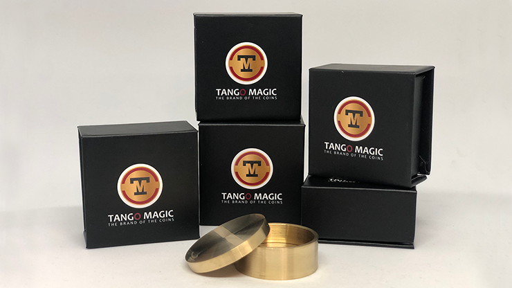 Okito Coin Box (BRASS) (B0028) One Dollar by Tango Magic by Murphy's Magic Supplies, Inc.