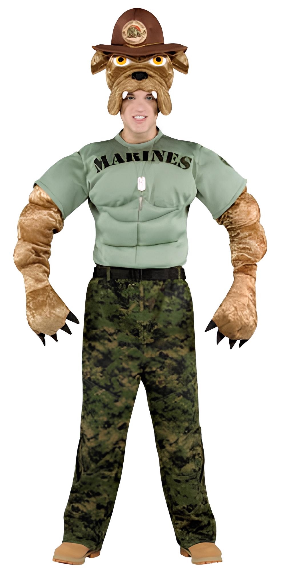 Military Mascot Marine Chesty The Bulldog Adult Costume by HalloweenStore.com