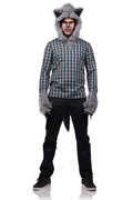 Werewolf Accessory Adult Hood, Gloves and Tail Kit Adult by HalloweenStore.com