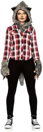 Werewolf Accessory Adult Hood, Gloves and Tail Kit Adult by HalloweenStore.com