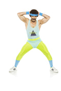 Aerobics Workout Gym Instructor Leotard Mr Energizer Costume Size S/M by HalloweenStore.com