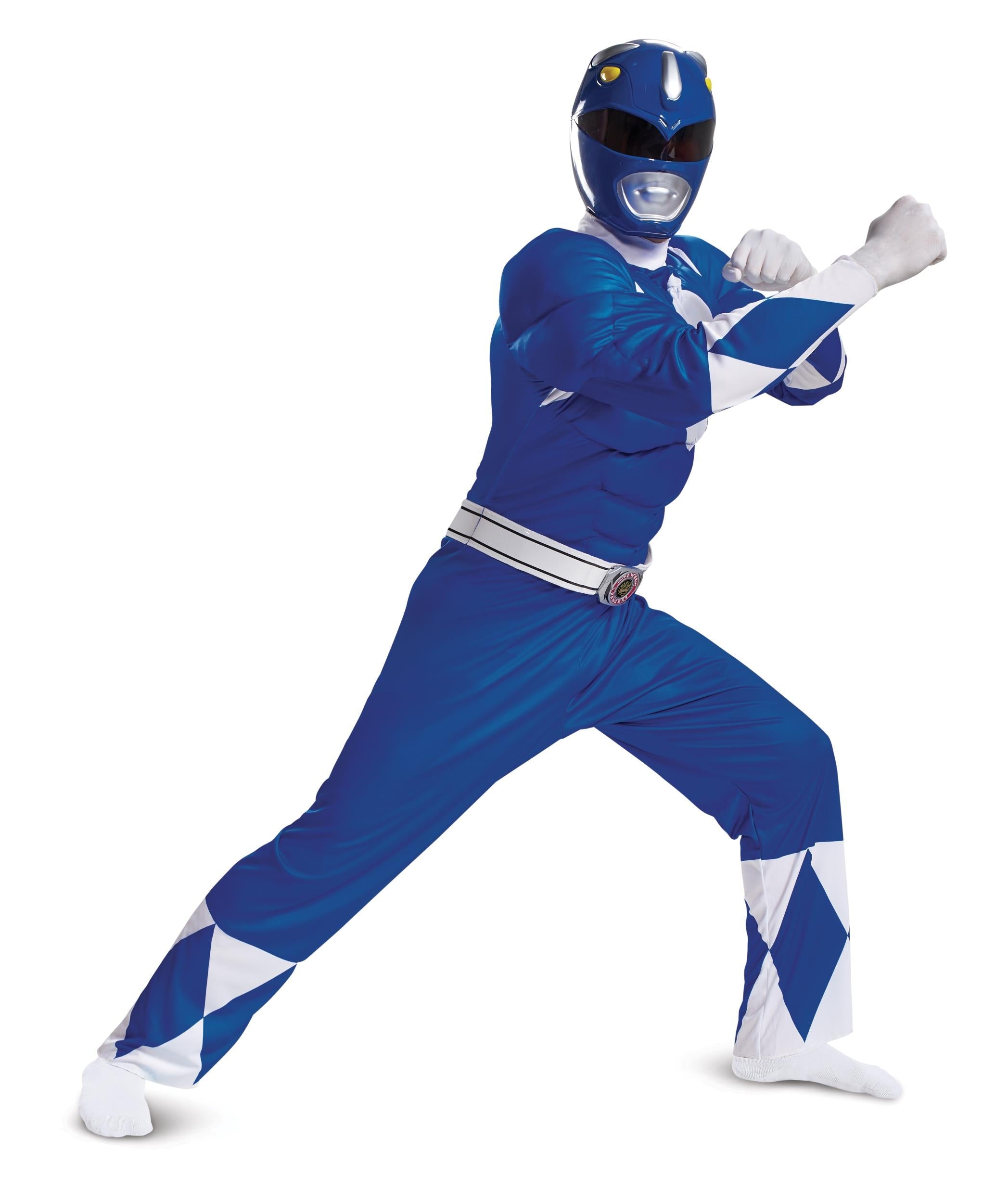 Blue Ranger Power Rangers Classic Deluxe Adult Costume XL 42-46 by HalloweenStore.com