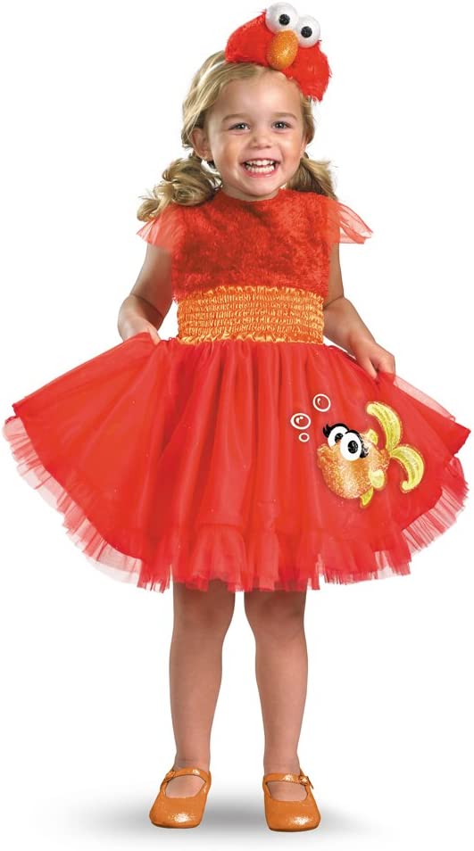 Frilly Elmo Sesame Street Dress Red Girls Deluxe Toddler Costume 3T-4T by HalloweenStore.com