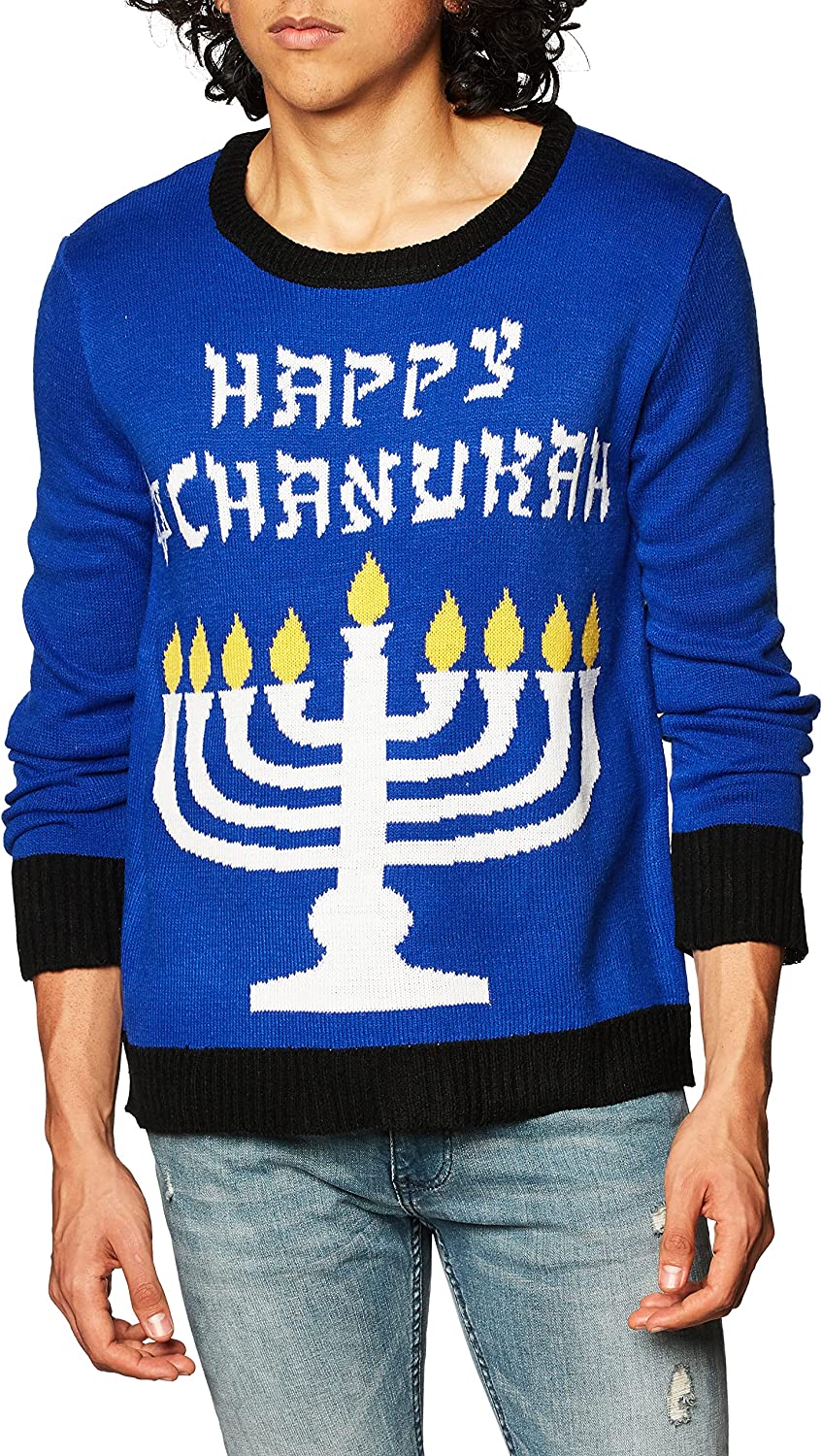 Chanukah Hanukkah Ugly Christmas Sweater Holiday Festive X-Large by HalloweenStore.com