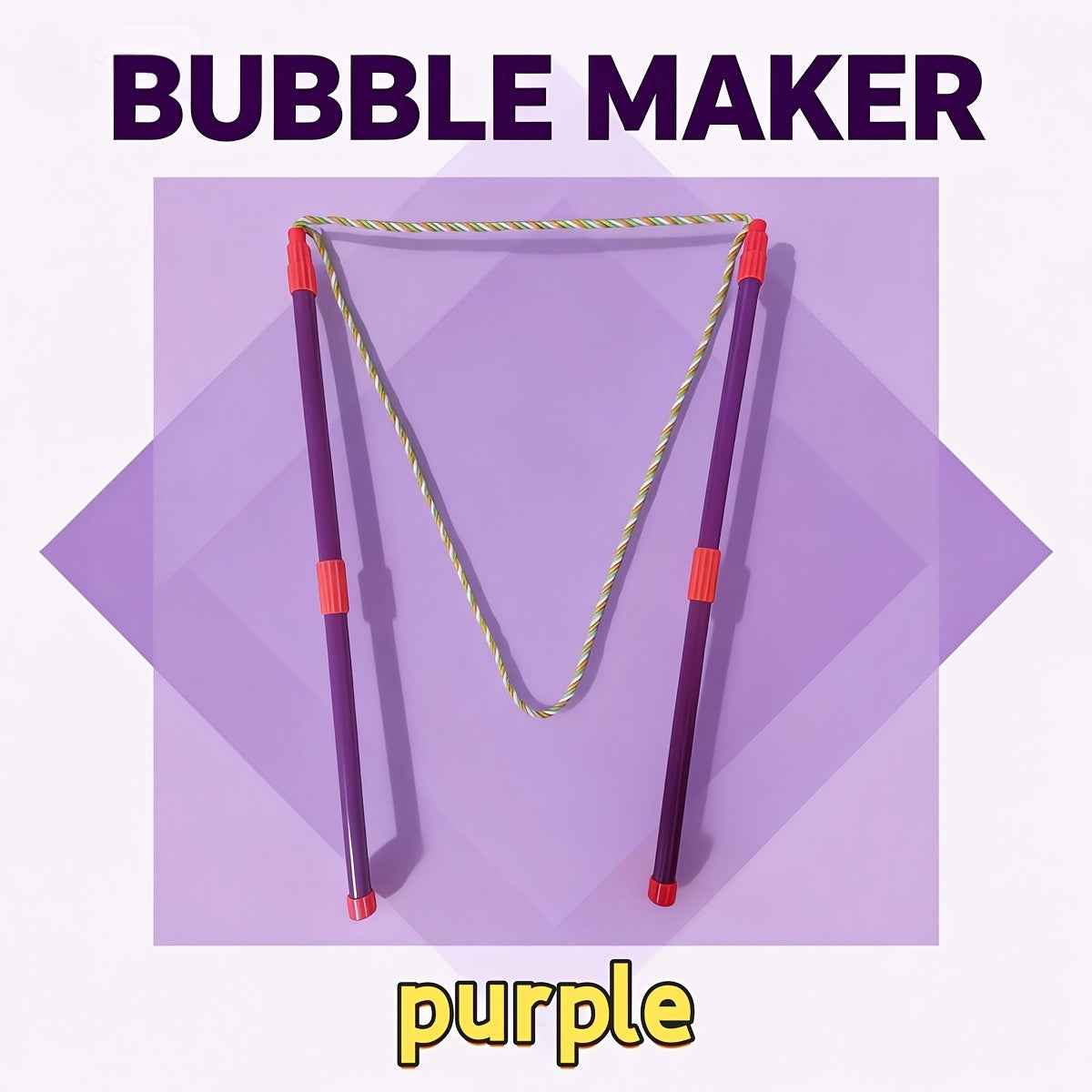 Bubble Rope, Double Rod Pull Rope Bubble Stick, Detachable, Bubble Circle Performance Toy, Bubble Blowing Tool, Suitable for Summer, Single or Multi-Person Outdoor Play Interaction, Suitable for Boys and Girls