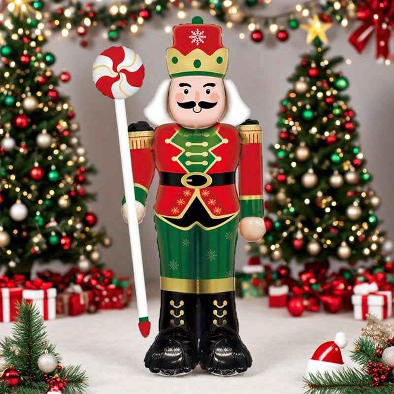 Giant 62-Inch Nutcracker Soldier Balloon - Inflatable Christmas Decoration for Indoor & Outdoor Parties