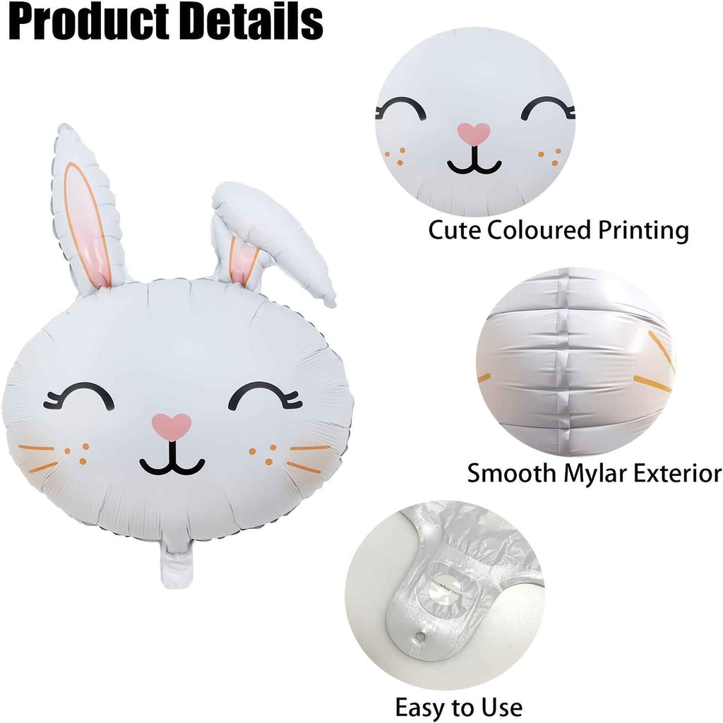 6pcs of Cartoon Toy Rabbit Balloons • Easter Aluminum Foil Balloons • Filled with Helium and Capable of Floating • Suitable for Easter-themed Parties • Animal-themed Events • Birthday Decorations • Spring Picnic Party Decorations • Family Party Decoratio