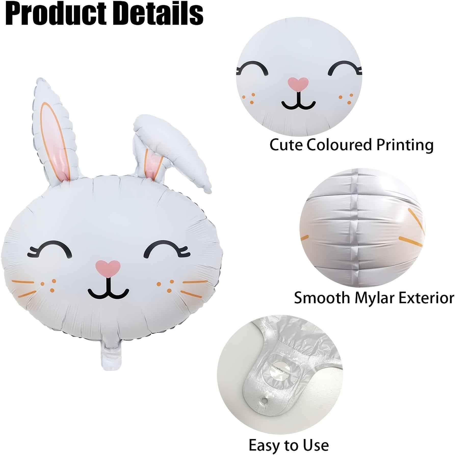 6pcs of Cartoon Toy Rabbit Balloons • Easter Aluminum Foil Balloons • Filled with Helium and Capable of Floating • Suitable for Easter-themed Parties • Animal-themed Events • Birthday Decorations • Spring Picnic Party Decorations • Family Party Decoratio