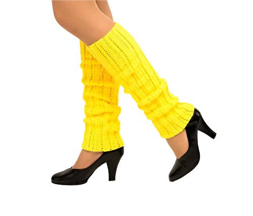 80s-Style Leg Warmers Yellow, Standard Size by Masquerade