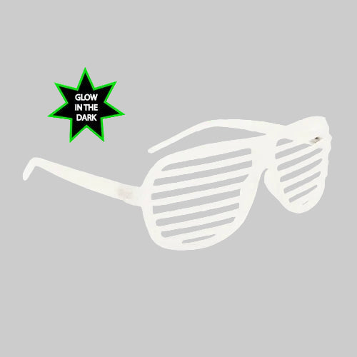 Glow in the Dark Shutter Shades Glasses by HalloweenStore.com