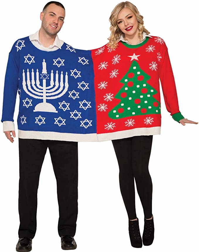 Ugly Christmas Sweater for two Chanukah Size X-Large by HalloweenStore.com
