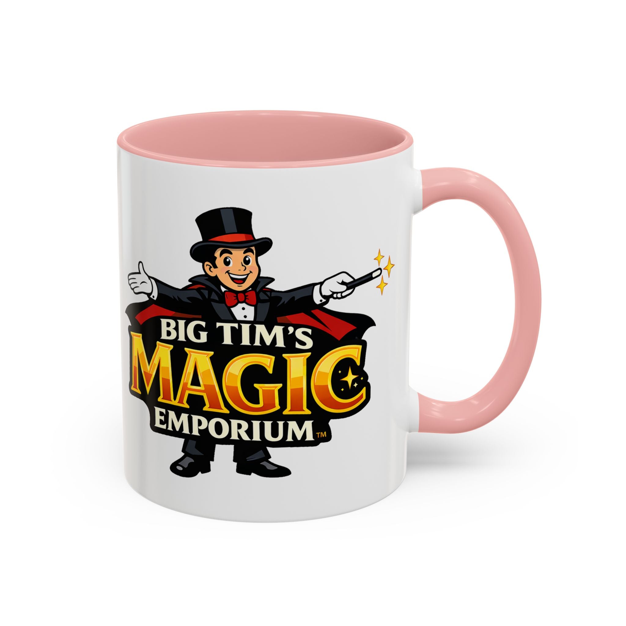 Magic Logo Coffee Mug — "Big Tim's Magic Emporium" Accent Mug (11/15oz) by Printify