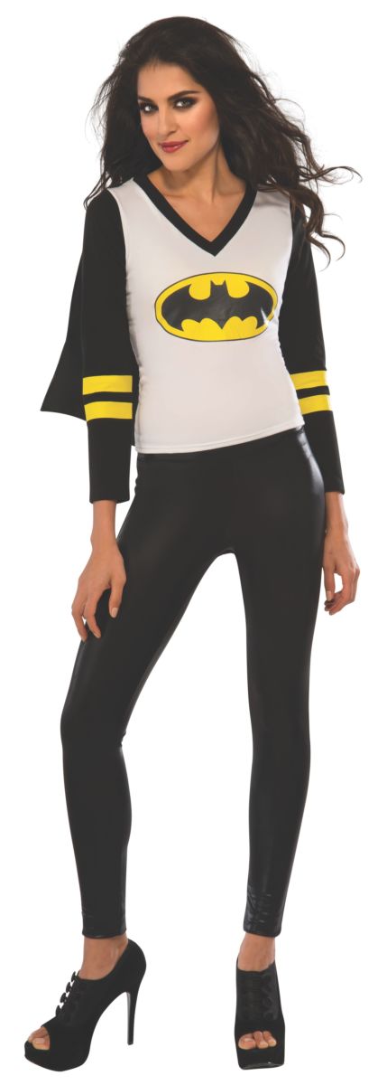 Women's DC Superheroes Batgirl Sporty Tee Shirt With Cape Size Medium by HalloweenStore.com