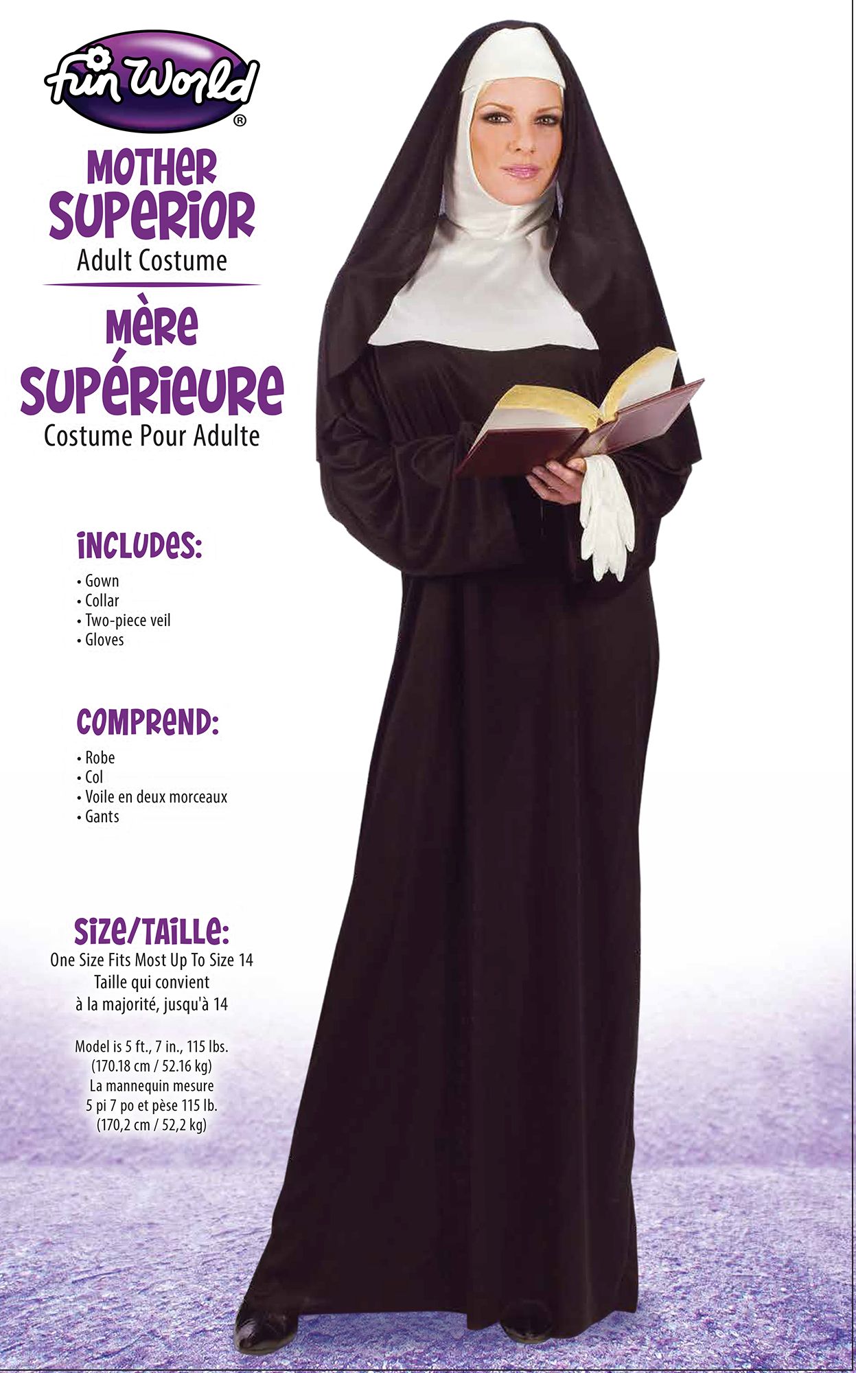 Mother Superior Nun Adult Robe Costume Standard by HalloweenStore.com