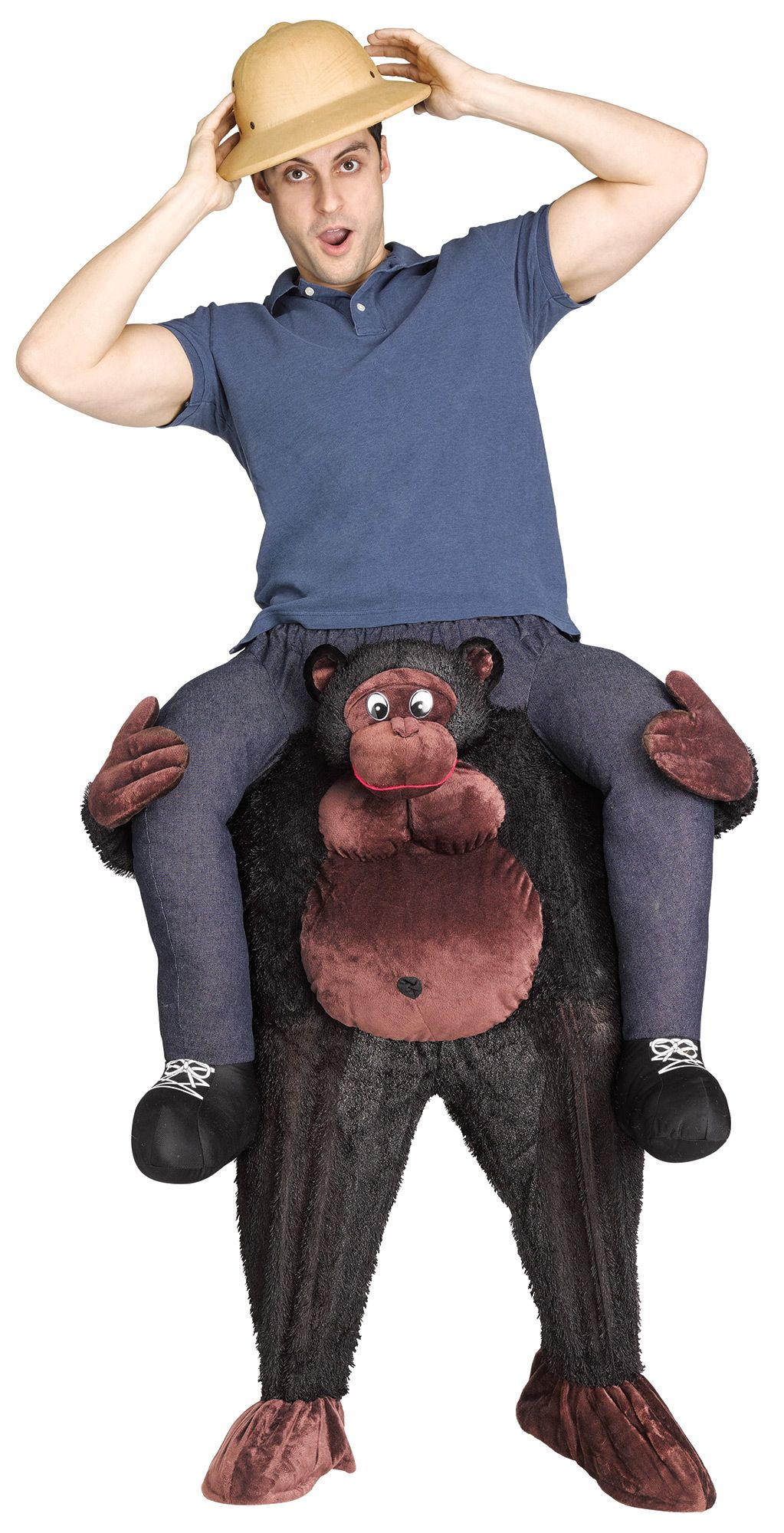 Carry Me Ride A Gorilla Monkey Adult Costume by HalloweenStore.com