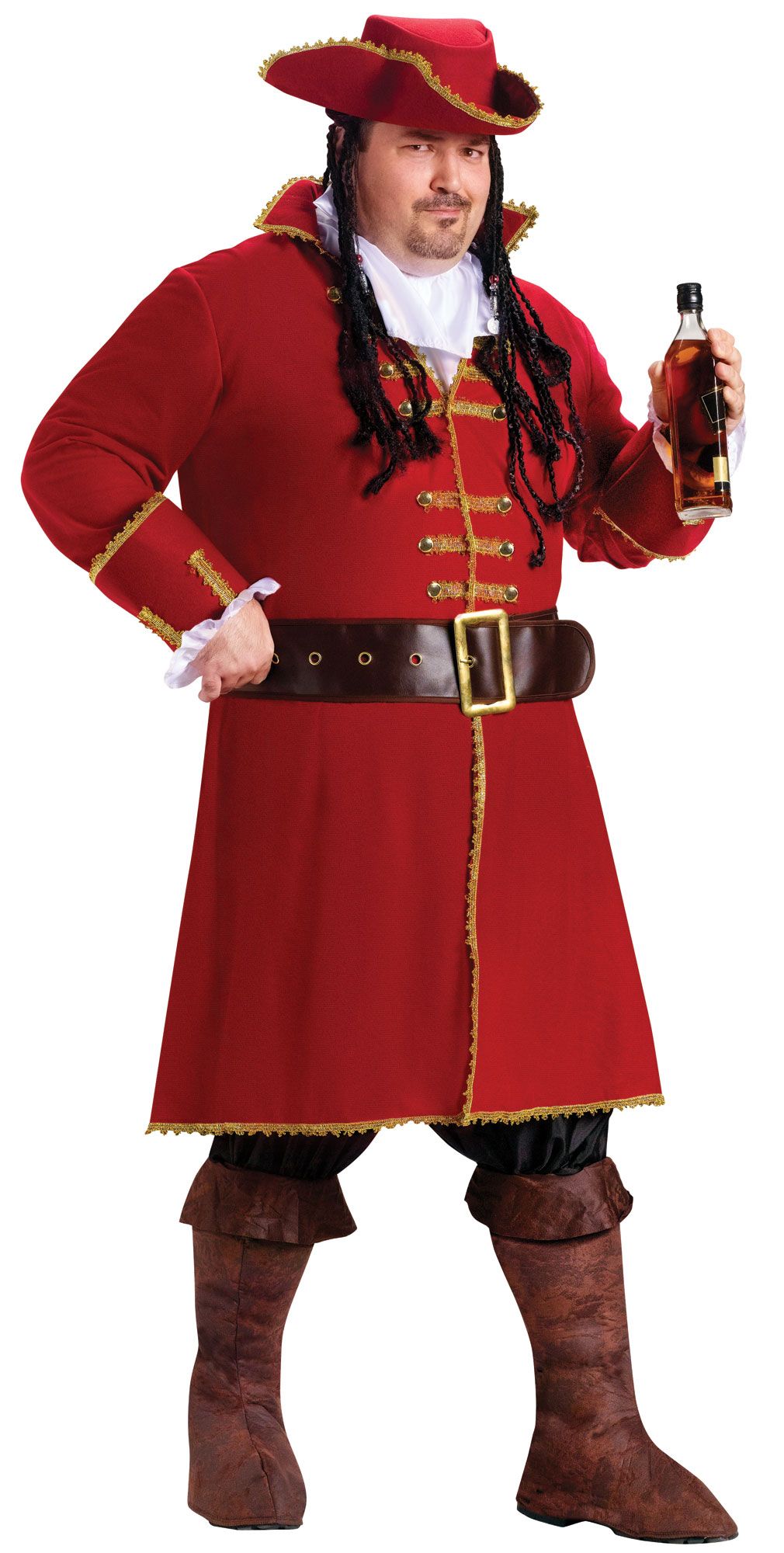 Captain Hook Black Heart Adult Plus Size Pirate Costume by HalloweenStore.com