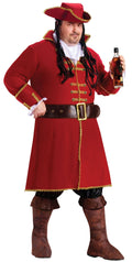 Captain Hook Black Heart Adult Plus Size Pirate Costume by HalloweenStore.com