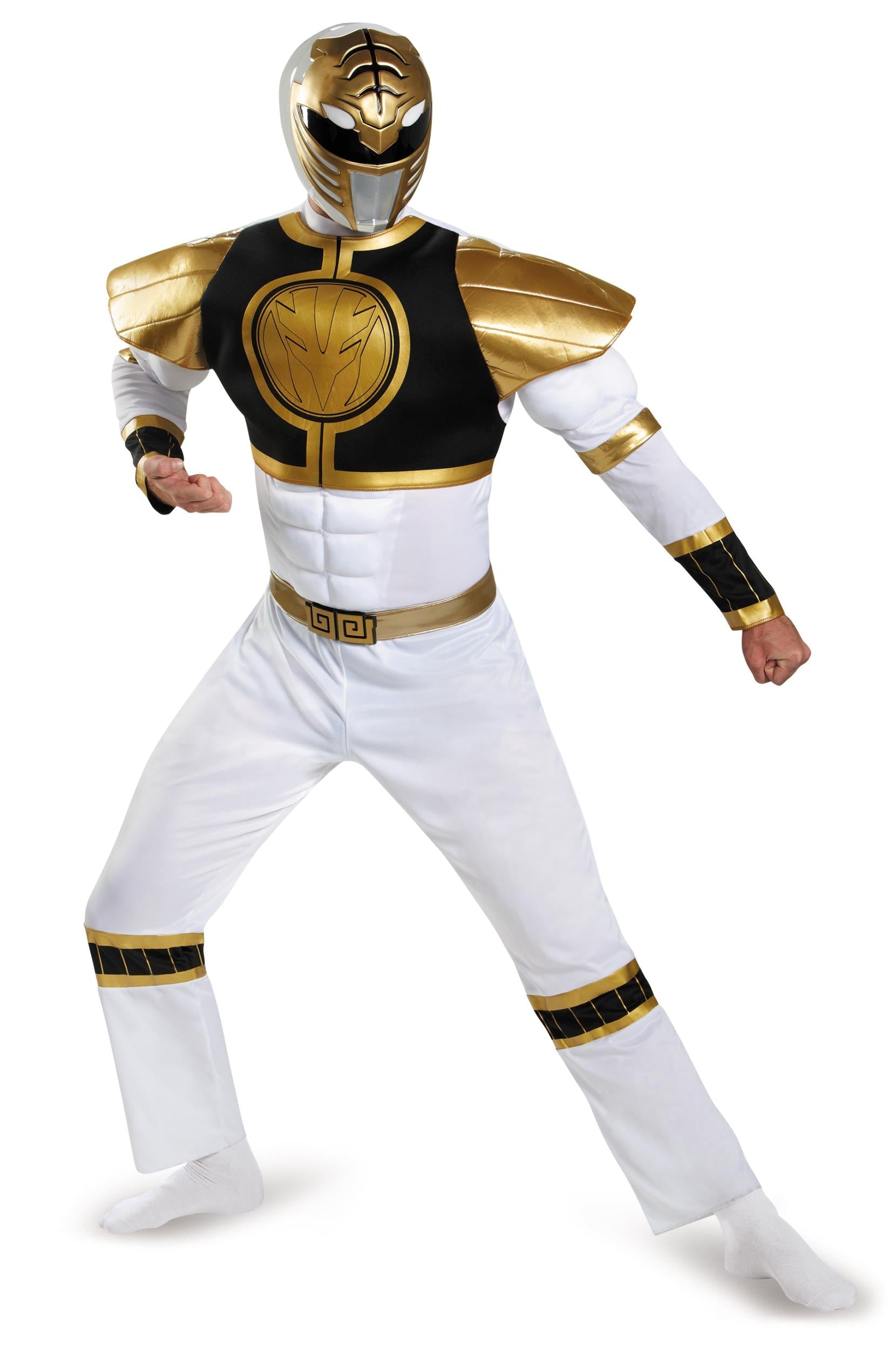 White Power Ranger Deluxe Adult Costume X-Large 42-46 by HalloweenStore.com