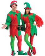 Red and Green Elegant Elf Set Christmas Santa Helper Adult Unisex Costume by HalloweenStore.com