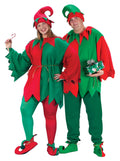 Red and Green Elegant Elf Set Christmas Santa Helper Adult Plus Size Costume by HalloweenStore.com