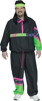 80's Men's Track Suit Retro Adult Costume Plus Size by HalloweenStore.com