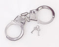 Metal Handcuffs Fake Costume Accessory with Keys by HalloweenStore.com
