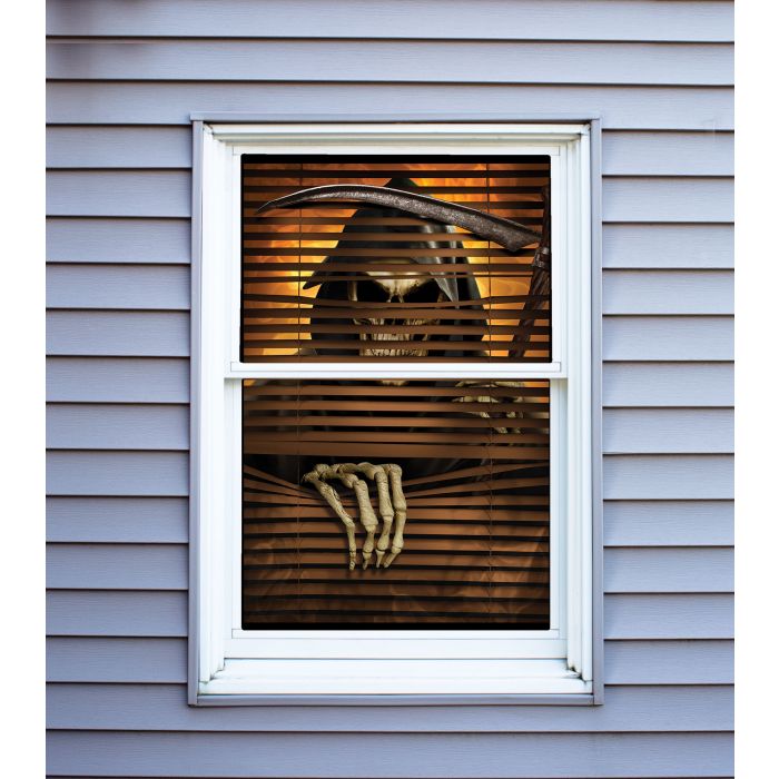 36" Window Cover Creeper Grim Reaper Decoration Halloween Prop by HalloweenStore.com