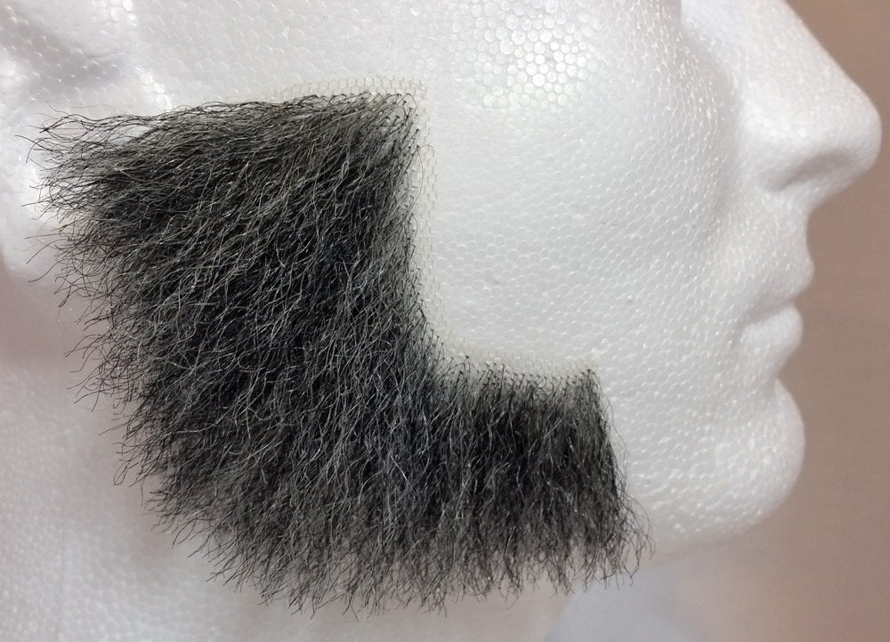 Dark Grey 100% Human Hair European Character Elegant Mutton Chop Sideburns 2019 by HalloweenStore.com