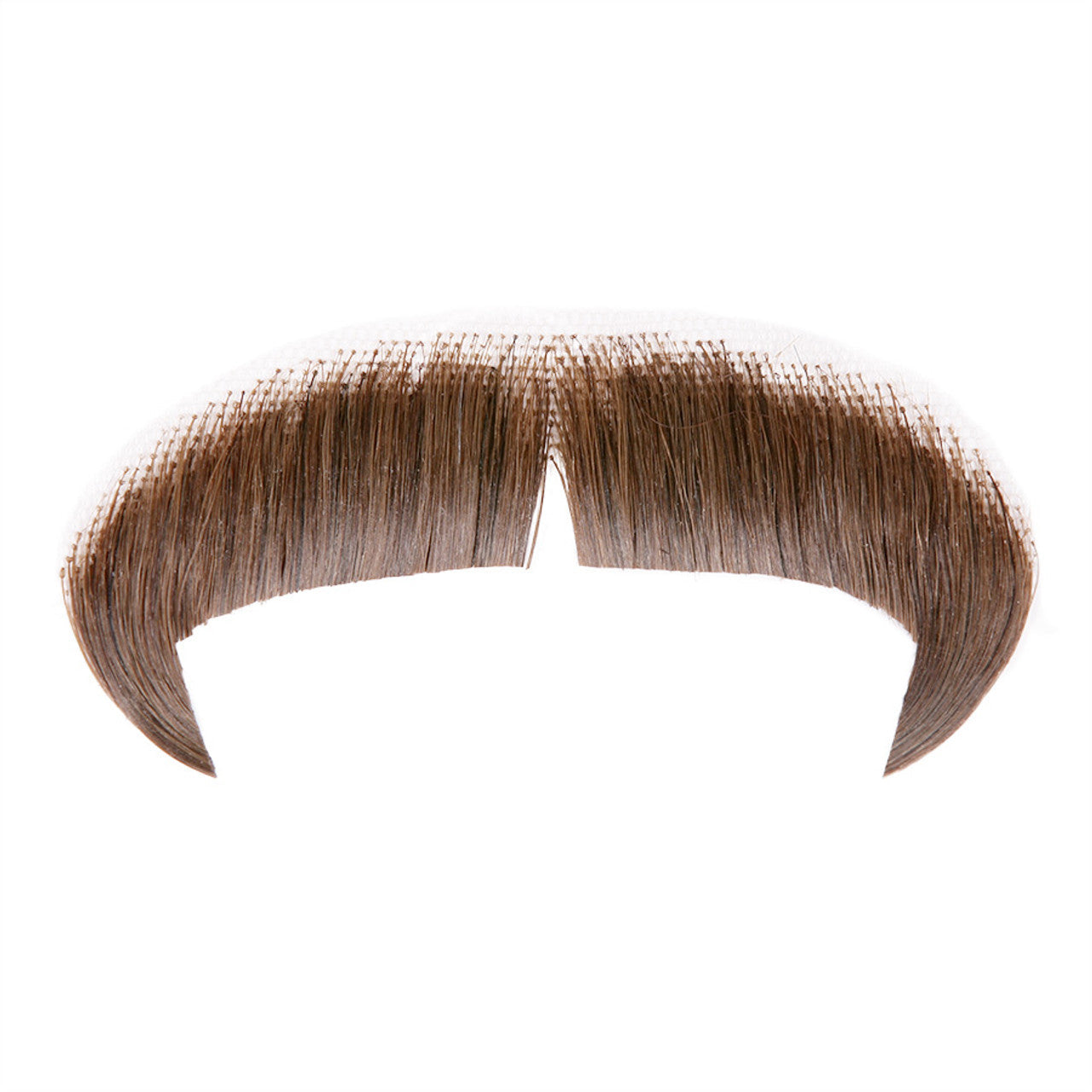 Light Brown 100% Human Hair European Character Elegant Handlebar Mustache 2028 by HalloweenStore.com
