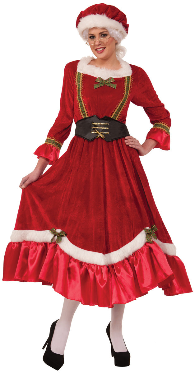 Mrs. Clause Christmas Santa Red Dress and Belt Adult Costume by HalloweenStore.com