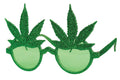 Hippie Cannabis Glasses Green Leaf Sunglasses Costume Glasses by HalloweenStore.com