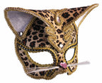 Leopard Deluxe Cat Masquerade Venetian Mask by HalloweenStore.com