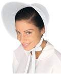 Large White Brimmed Bonnet Pilgrim Adult Hat by HalloweenStore.com