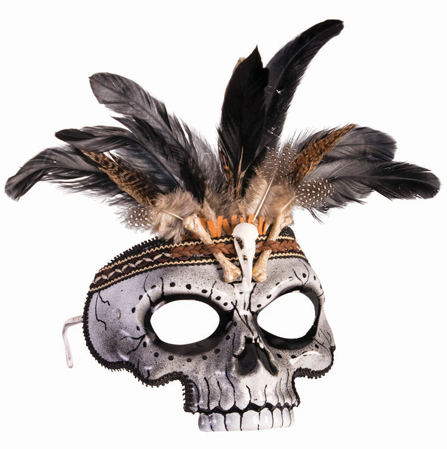 Voodoo Skull Witch Doctor Style Adult Venetian Mask by HalloweenStore.com