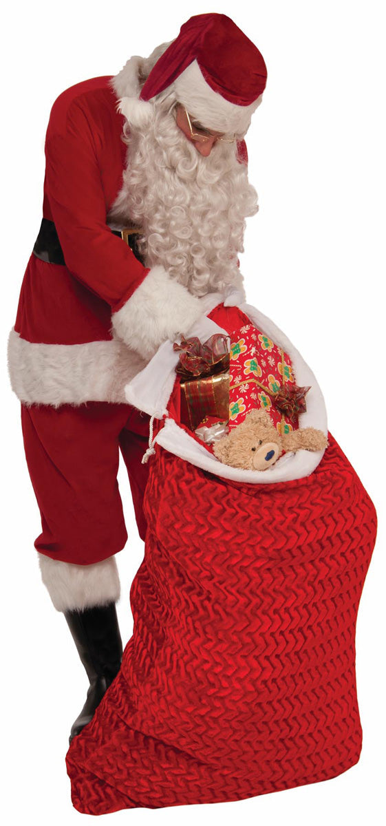 Santa Claus Red Velvet Deluxe Plush Toy Bag Christmas Accessory 29"x46" by HalloweenStore.com