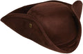 Adult Brown Colonial Tri-Corner Pirate Faux Suede Costume Hat by HalloweenStore.com