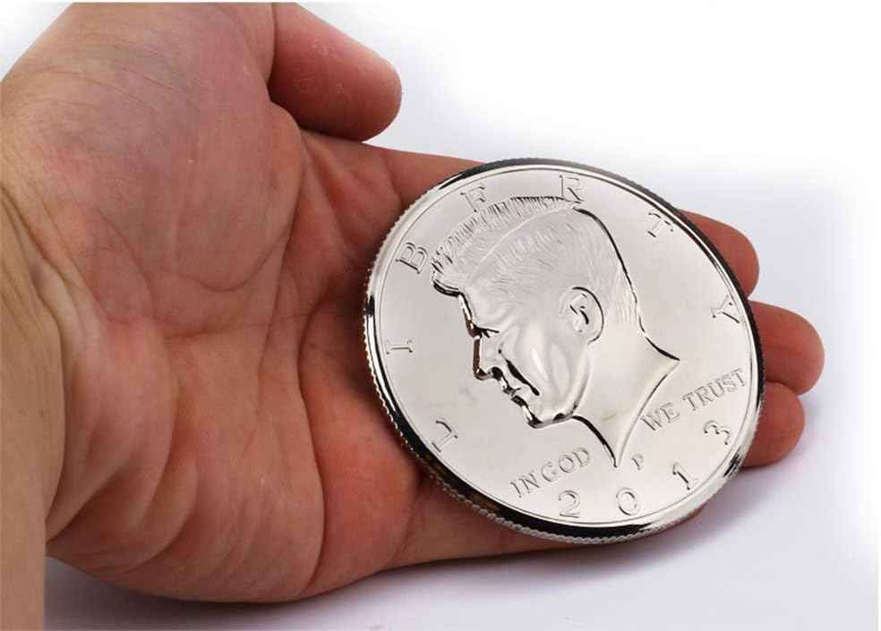 blue-ther 3 Inches Jumbo Magic Coin Half Dollar Coin Magic Tricks Street Stage Close Up Magic Accessories for Magician Gimmick