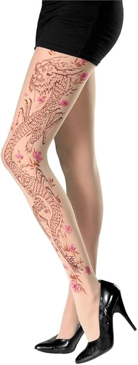Dragon Print Nylon Pantyhose Adult One Size by HalloweenStore.com