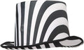 Adult Black and White Stripped Gothic Top Hat Steampunk by HalloweenStore.com