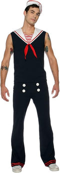Retro Sailor White Seaman Adult Navy Military Costume Small by HalloweenStore.com