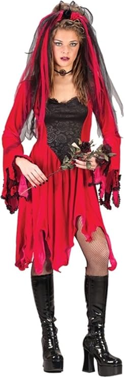 Velvety Devil Bride Women's Costume Dress by HalloweenStore.com
