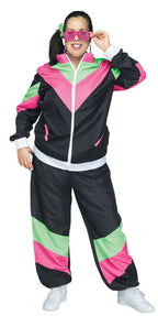 80's Track Sweat Suit Adult Costume 2X 22-24 by HalloweenStore.com
