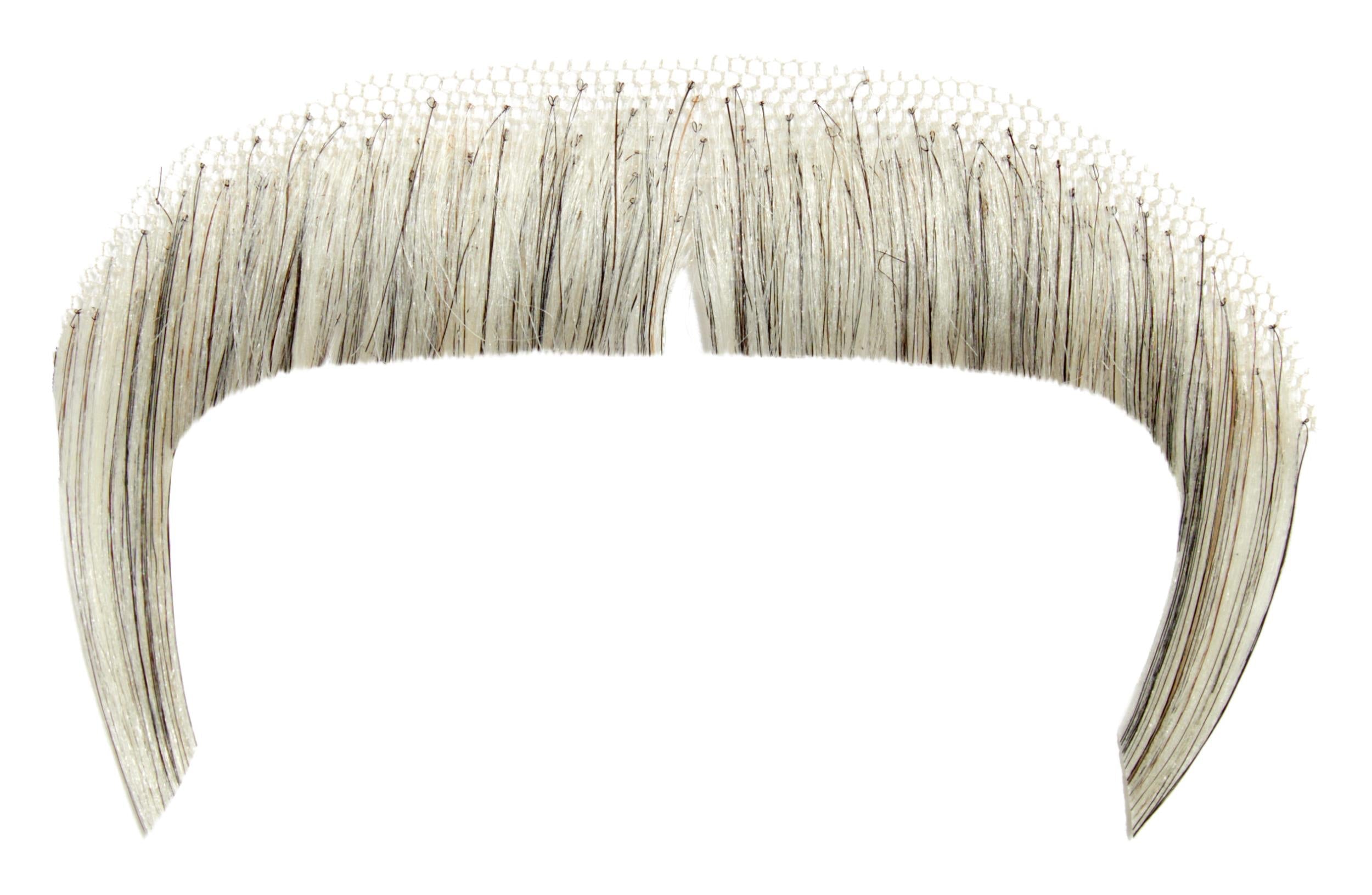 Light Grey 100% Human Hair Zapata Fu Manchu Mustache 2016 by HalloweenStore.com