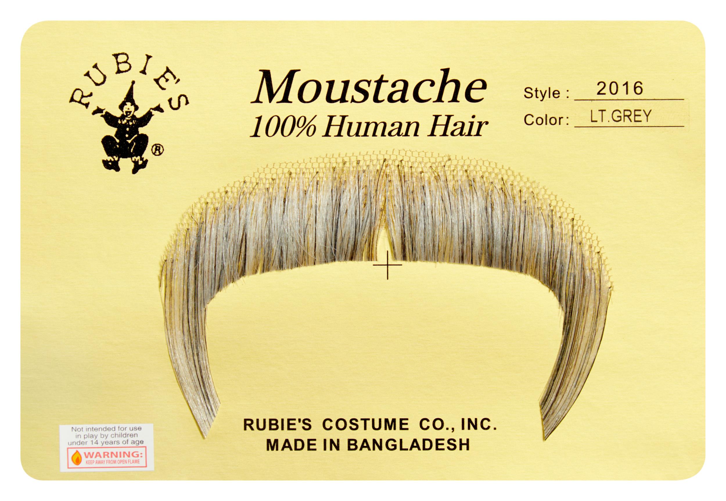 Light Grey 100% Human Hair Zapata Fu Manchu Mustache 2016 by HalloweenStore.com