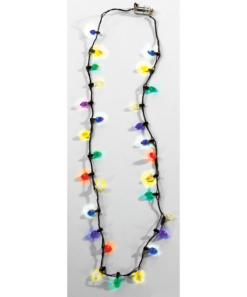 Christmas Light Bulb Necklace Light Up by HalloweenStore.com