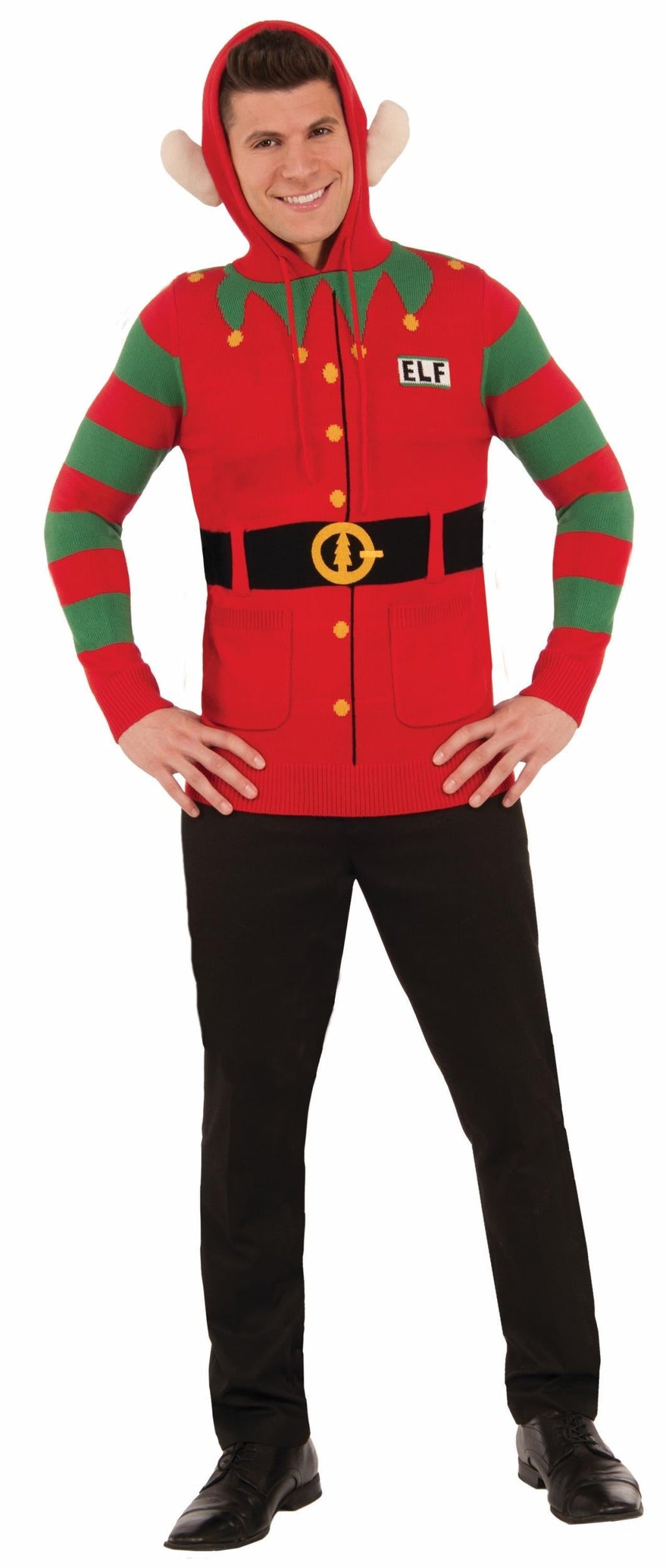 Elf Christmas Sweater Hoodie X-Large by HalloweenStore.com