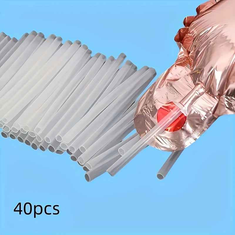 20/40 plastic balloon inflation straws - Universal holiday manual air pump tubing, suitable for aluminum foil balloons - Featherless wedding and party decoration accessories
