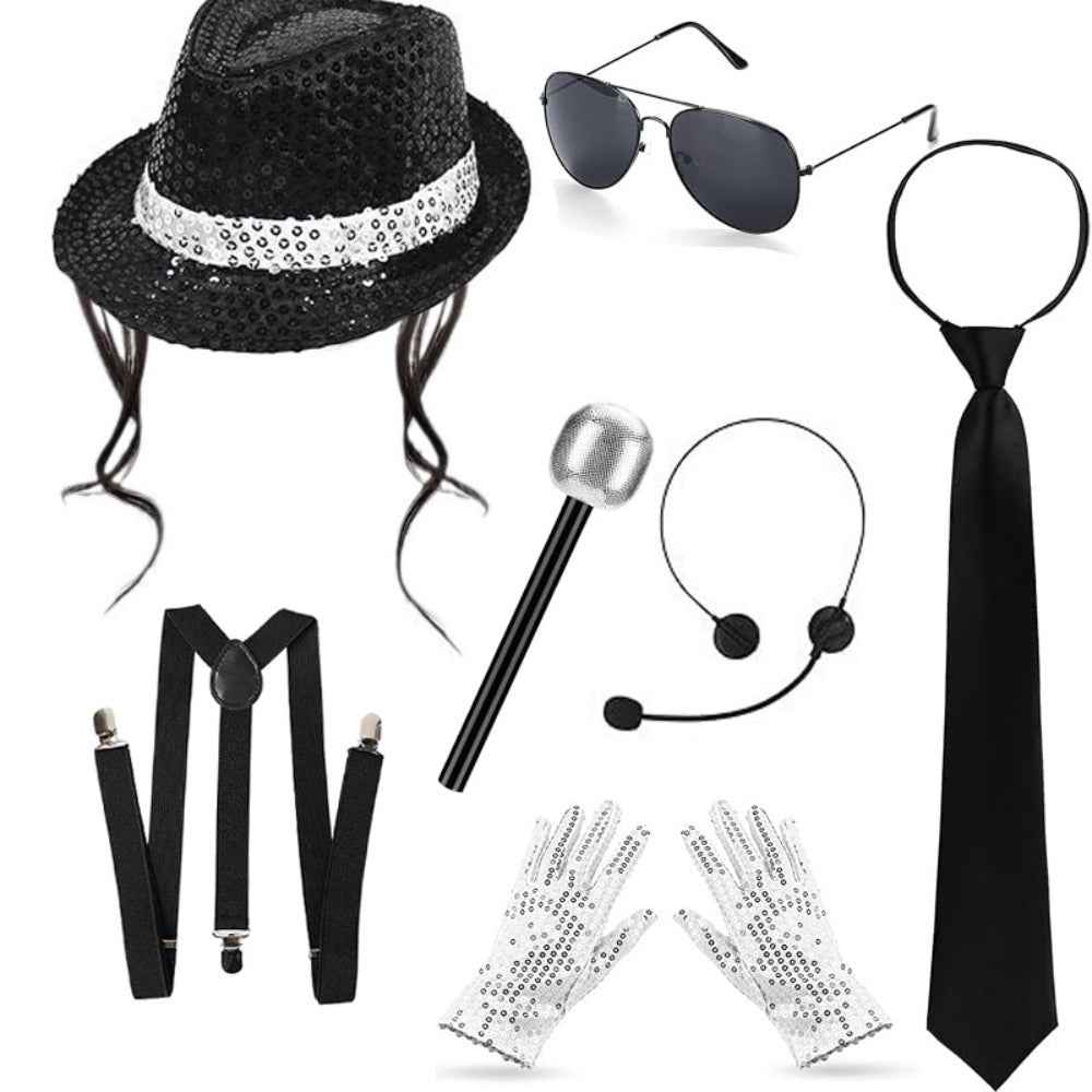 Glasses Earplug Badge Costume Set Agent Style Prop for Wedding Party Decor